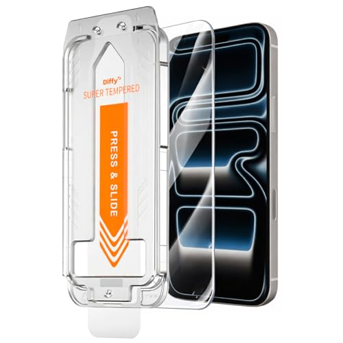 Diffy Película de Vidro uGlass 9H com Aplicador para iPhone 17 Pro | Instalação Fácil, Alinhamento Perfeito e Cobertura Completa