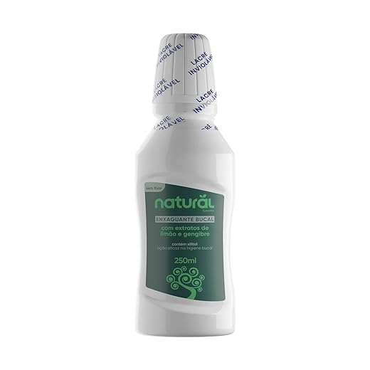 NATURAL Enxaguante Bucal com Extratos de Limão e Gengibre - Limpeza Completa e Proteção Refrescante - Cuidado Natural Diário para Saúde Bucal - 250ml