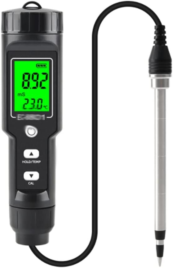 Portable Digital EC/Temperature Soil Tester Meter Farm Measurement Backlit Display Removable Electrode Waterproof Test Planting