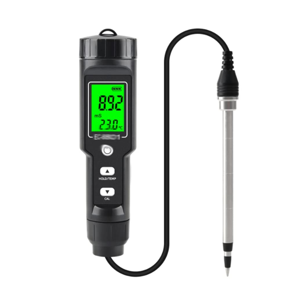 Portable Digital EC/Temperature Soil Tester Meter Farm Measurement Backlit Display Removable Electrode Waterproof Test Planting