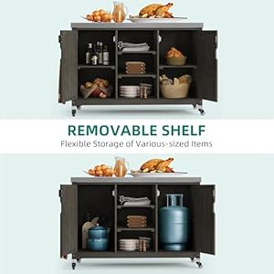 YITAHOME Outdoor Grill Cart and Storage Cabinet with Stainless Steel Table Top and Spice Rack, 59.64'' x 23.62'' Solid Wood Kitchen Island Bar Table Movable Coffee Cart with Lockable Wheels, Brown YITAHOME Outdoor Grill Cart and Storage Cabinet with Stainless Steel Table Top and Spice Rack 5964 x 2362 Solid Wood Kitchen Island Bar Table Movable Coffee Cart with Lockable Wheels Brown