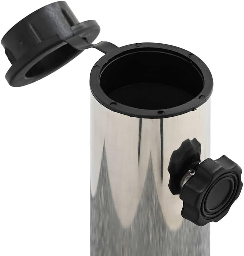 vidaXL Rectangular Granite Parasol Umbrella Base - Heavy-Duty 55.12 lb Umbrella Holder with Stainless Steel Tube - Suitable for 1.5"/1.89" Parasol Pole Diameter, Elegant Gray Color with Easy Assembly