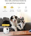 Furbo Mini 360° 2K QHD Pet Camera: Basic See, Talk & Toss Features, No AI Alerts, No Subscription Required, Dog & Cat Rotating Treat Dispenser w/Phone App, Smart Indoor Cam, 2-Way Audio & Night Vision