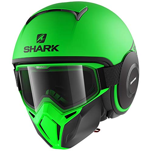 SHARK Casco moto STREET DRAK NEON SERIE MAT GKK, Verde Fluo, XS