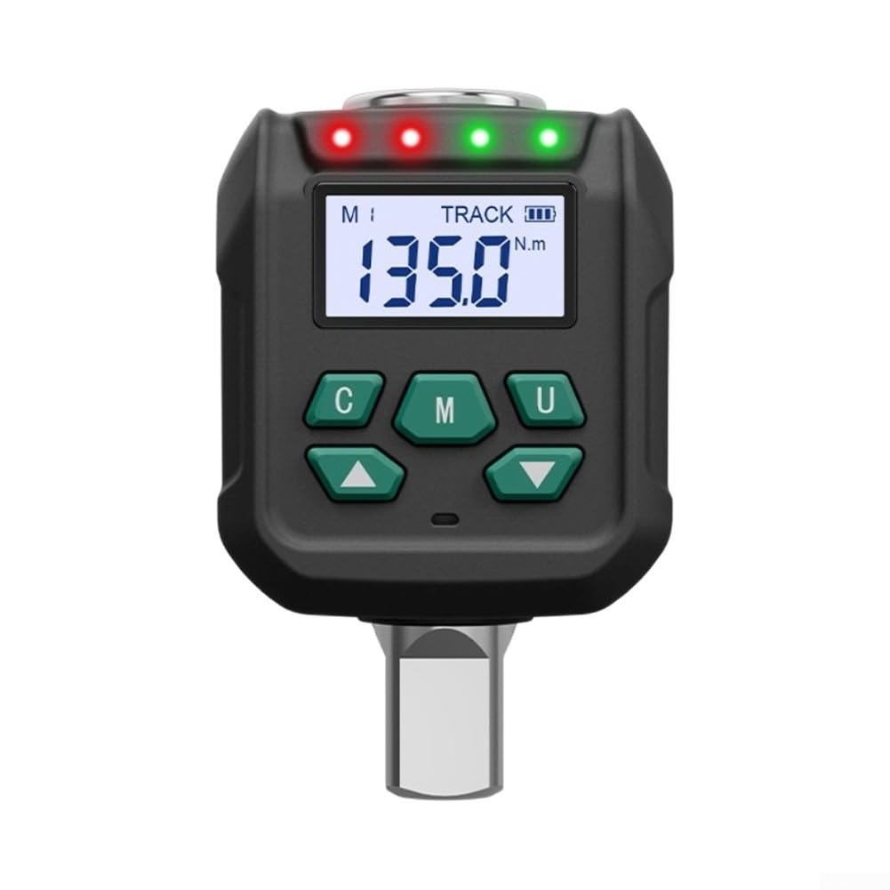 Adattatore per chiave dinamometrica digitale da 1/2", precisione ±2% con 4 unità, modalità picco/traccia, 9 preset, acciaio al cromo vanadio per meccanici industriali automobilistici (1,5-30)