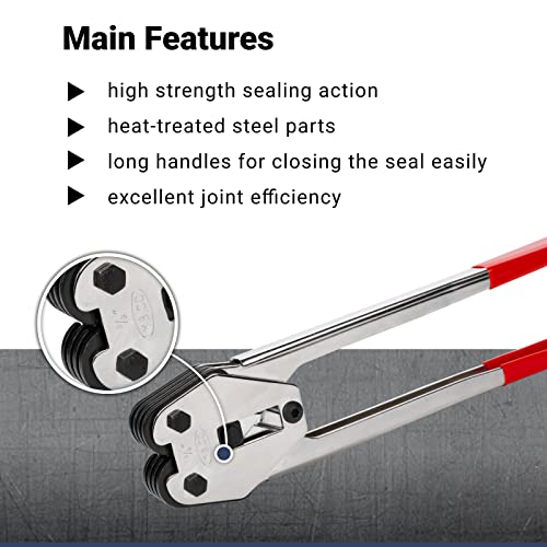 Idl Packaging C-3005 Heavy-Duty Sealer & Crimper For 5/8” Polypropylene (Pp) Strapping - Heat-Treated Durable Tool With Ergonomic Design - Long Handles Mean Less Effort In Closing The Seal #TOP3