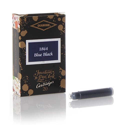 Diamine 150th Anniversary Ink Cartridges (20 PACK) - 1864 BlueBlack