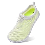 XIHALOOK Womens Swim Pool Barefoot Water Sports Shoes Breathable Aqua Socks White, 5.5-6.5 Women