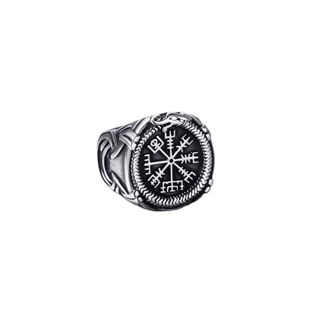 THE MEN THING VIKING VEGVISIR SILVER - Titanium Steel Ring for Men & Boys (Size : 22) (B0D1VLLP3B) Amazon Price History, Amazon Price Tracker