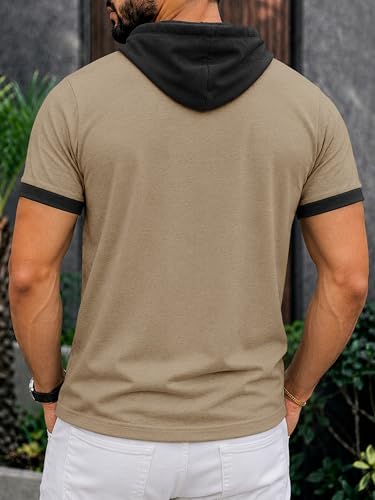 Image of Noble Monk Men's Regular Fit Hoodie T-Shirt for Man |Half Sleeves Tshirt for Men | Casual Wear Stylish T-Shirt for Man | Gym Tshirt for Men