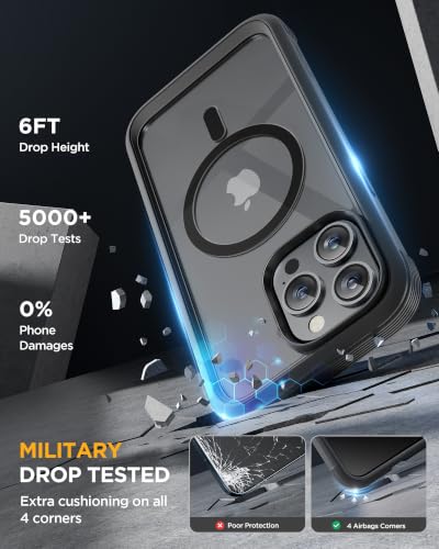 Image of Miracase for iPhone 15 Pro Case 6.1'',with Private Screen Protector,Black