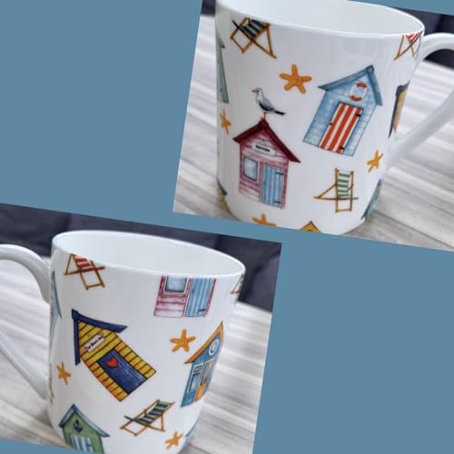 Dreamair 1 Pint Fine Bone China Mug Beach Hut