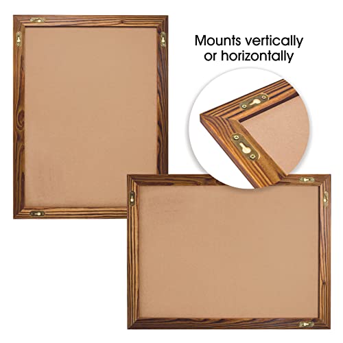 Magnetic Wall Chalkboard, Large Size 18" X 24", Rustic Wood Frame, Chalkboard Sign, Vertical Or Horizontal Wall Mount, Includes Chalk And Eraser, By Better Office Products (Rustic Brown) #TOP4