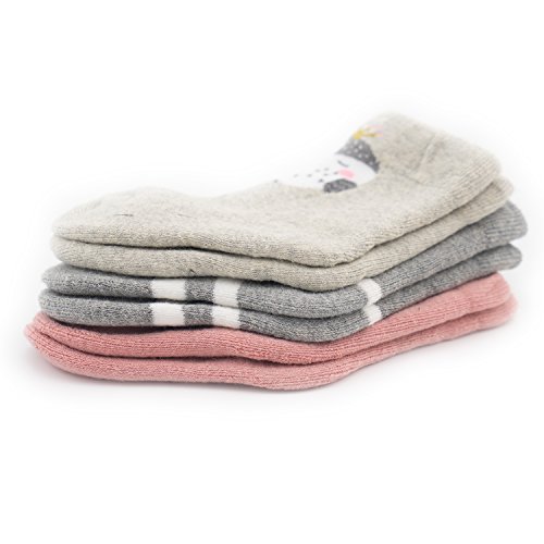 Cococute Baby Socks -3 Pairs Thick Winter Toddler Socks Baby Boy And Girl Socks Infant Socks Kid Socks Warm Cotton Crew Socks (M(3-5Y), Rabbit&Bird) #TOP5
