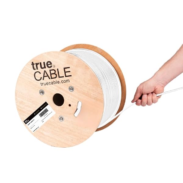 TRUE CABLE Cat6 Outdoor Bulk Ethernet Cable, Unshielded, 1000ft, White, UV Resistant, OSP Jacket, 23AWG Solid Bare Copper, 550MHz, PoE++ (4PPoE) by TRUE CABLE - Used condition - US$236.24