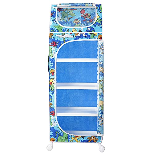 Image of Little One's | 5 Plastic Shelves Baby Wardrobe /Toy Organizer | Jungle Blue | Tb5 /Ab, 133 Cm, 46 Cm, 31 Cm