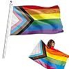 MOGADEE® Progress Pride-vlag, regenboogvlag, LGBTQ-vlag, homovlag, Joint-Pride-vlag, 150 x 90 cm,diverse…