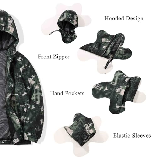 Image of SUNDAY ROSE Boys Windbreaker Jacket Hooded Lightweight Windroof Water-resistant Outdoor Coats for Kids