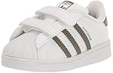 adidas Originals Kids Superstar Sneaker, White/Olive Strata/White (Cross Strap), 9.5 US Unisex Toddl