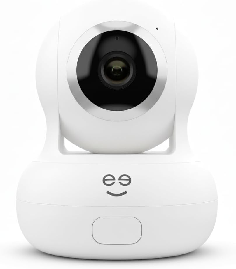 Geeni Sentinel Smart 2K Indoor Security Camera with Auto-Tracking – Dual-Band 2.4GHz & 5GHz WiFi, 2K HD Video, App & Voice Control, Motion Detection, White