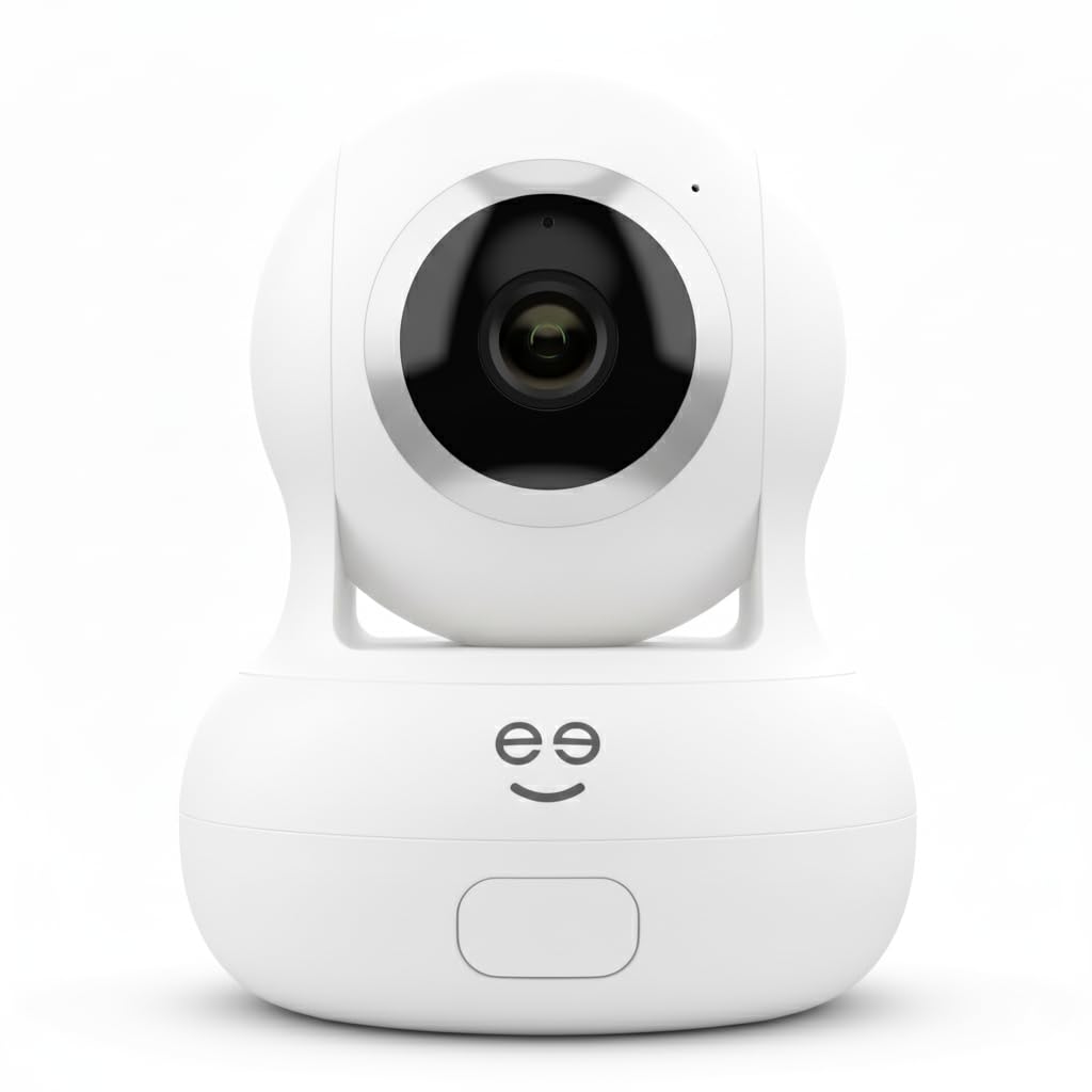 Geeni Sentinel Smart 2K Indoor Security Camera with Auto-Tracking – Dual-Band 2.4GHz & 5GHz WiFi, 2K HD Video, App & Voice Control, Motion Detection, White