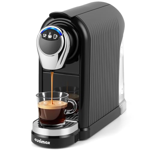 CUSIMAX Coffee Machine for Nespresso Original Pods with Capsule Bin Coffee Maker, Compact Espresso Machine with 3 Coffee Programmes, 19Bar High Pressure, 0.8L, Fast Heat-Up, Energy Saving