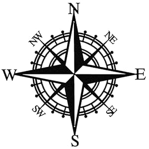 Luccyle Décoration murale en forme de boussole (43cm/17in),Boussole en métal noir Décoration murale pour salon, porche, jardin, terrasse