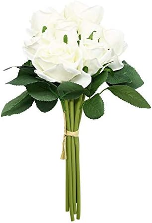 Miniatura 14 de Sunnyskar - Ramo de rosas artificiales para el hogar, boda, vacaciones, fiesta, decoración, accesorios de fotografía, florero, arreglo floral, B04-9