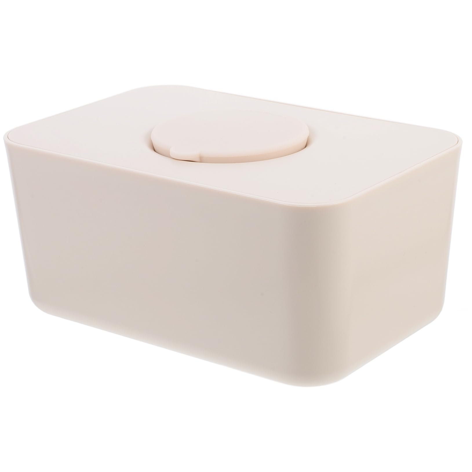 WOONEKY Boîte De Lingettes Humide Rectangulaire En Silicone Couvercle Étanche Beige Pour Bureau Et Voiture, Distributeur Portable Et Scellé Pour Maintien D'humidité