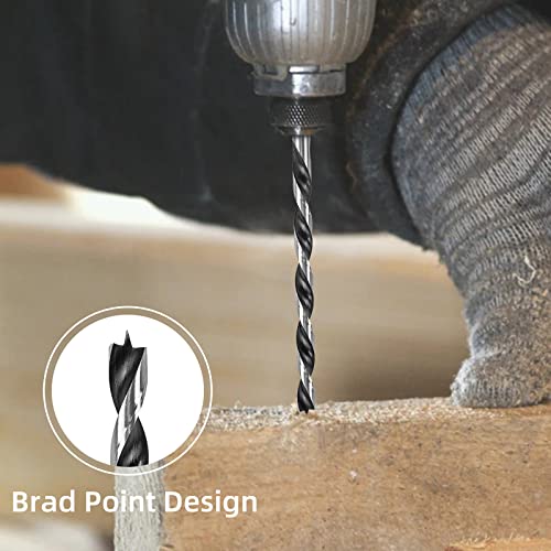 Extra Long 12" Brad Point Wood Drill Bit Set (12 Pack With Storage Sleeve) Carpenters Quality - Drill Splinter-Free Perfectly Round Holes In All Types Of Wood #TOP4