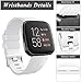 AK Sports Bands Compatible for Fitbit Versa, Soft Elastomer Multi-colors Replacement Wristbands for Versa 2 Smart Watch (White, Small)