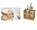 Price comparison product image iDesign 43400 Storage for Work Surface, Cupboard or Dining Table, Small Bamboo Kitchen Utensil, Portable Cutlery Holder with 2 Compartments for Silverware, Beige, 16.5 cm x 6 cm x 13 cm