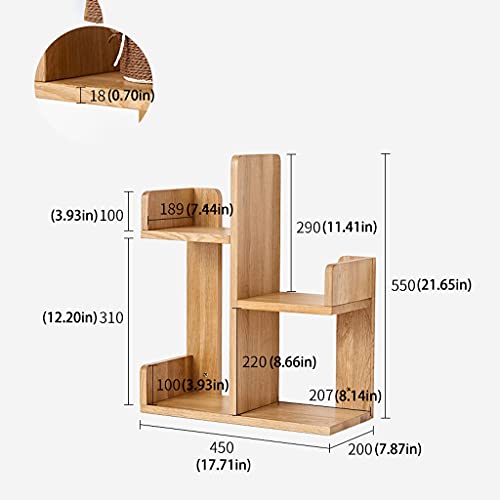 Estantería de escritorio multicapa compacta de madera maciza marrón 4