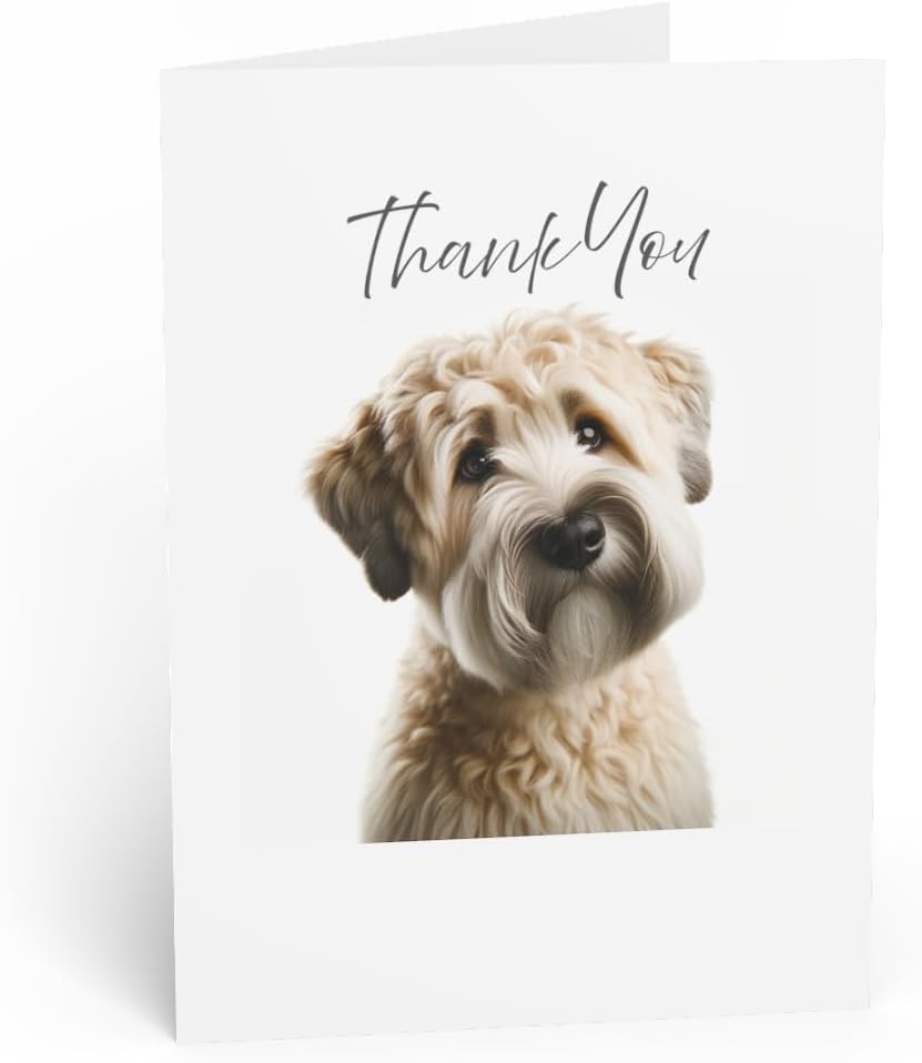 DistinctInk Greeting Card/Note Card -Soft Coated Wheaten Terrier Photograph Birthday - PACK of 25