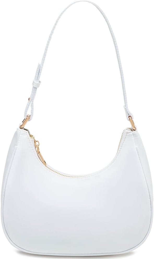 Crescent Shoulder Bags for Women Cute Hobo Tote Handbag Under the Arm Purses Mini Clutch Purse with Zipper Closure