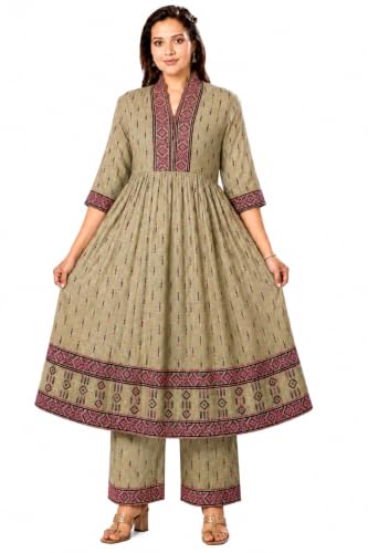 Image of Momenta Women's Pure Cotton Maternity Kurta Set | Feeding Kurti with Concealed Zippers | Maternity Dress for Pre & Post Pregnancy