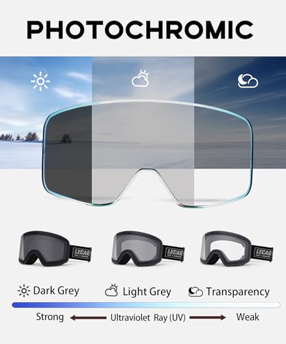 Gafas de esquí fotocromáticas sin marco OTG para snowboard de hombre y mujer 3