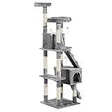 rascador para gatos ikea ✅Diseño multifuncional con 3 plataformas de observación, 2 casetas cuadradas, 2 escaleras y 3 ratones colgantes