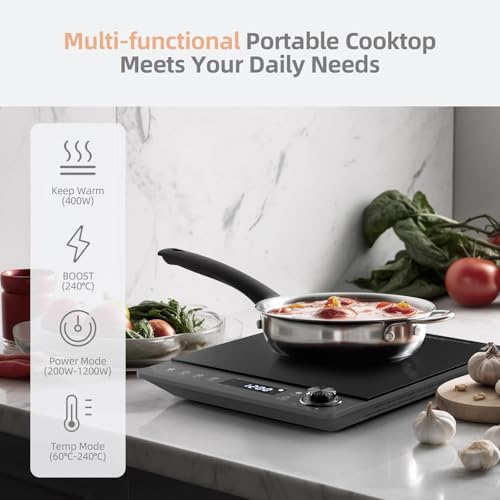 Induction Cooktop,Zopehan Single Portable Induction Cooker Countertop Burner For Cooking,8 Power Levels&8 Temp Setting,3-Hour Timer Child Safety Lock by Zopehan - Image 4