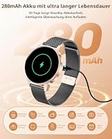 SLOKSFil Smartwatch Damen, 1,27" HD Touch Display Rund, Schrittzähler mit Telefonfunktion, 24H Pulsuhr Schlafmonitor, 100+ Sportmodi Fitness Tracker für Android & iPhone (Schwarz Gold) – Ansicht 6