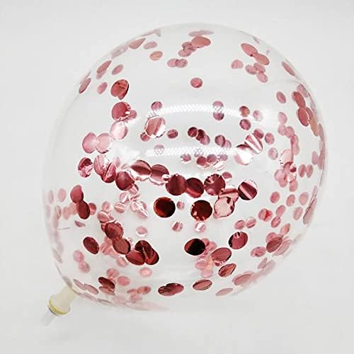 OTMVicor Metallic Rose Gold Balloons,20 pcs Rose Gold White Balloons,12 inch Rose Gold Confetti Balloons for Party
