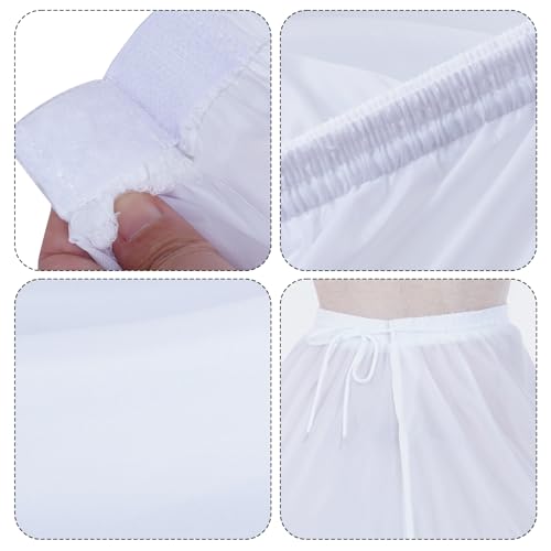 baotongle Women's Hoop Petticoat Crinline Underskirt Petticoat Skirt for Women Under Dress for Wedding Gown Tulle Slips Skirt (US, Numeric, 35, Regular, Regular, 4-hoop, White)