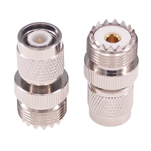 2pcs TNC macho a UHF hembra adaptador coaxial RF miniatura 4