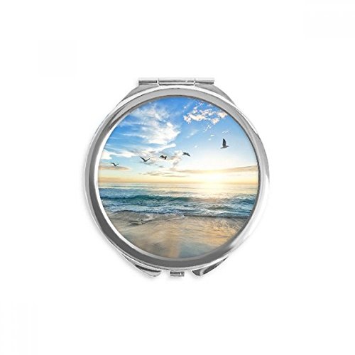 Miroir rond maquillage de poche pour vos retouches beauté à la plage