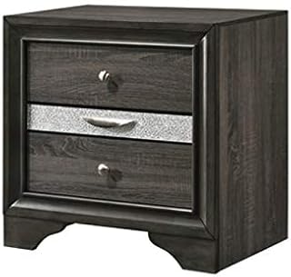 Bowery Hill Modern 3 Drawer Nightstand in Gray