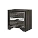 Bowery Hill Modern 3 Drawer Nightstand in Gray