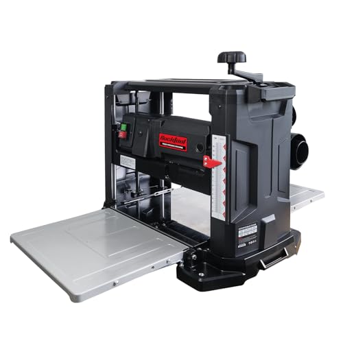 Bucktool Dickenhobelmaschine 330 mm 1800 W 9500 U/min Durchlasshöhe/-breite 152/330 mm max. 3 mm Spanabnahme mit Staubabsauganschluss zur Holzbearbeitung