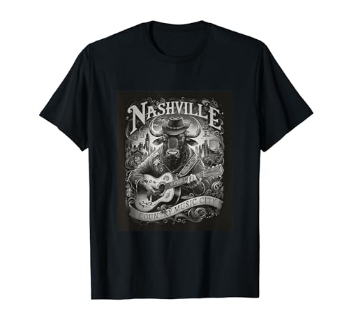 Nashville Tennessee Country Music City USA Cowboy Búfalo Camiseta