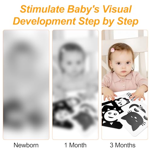 Chiluxendo 20 Stück Kontrastkarten, Schwarz Weiss Spielzeug, Neugeborenen Spielzeug, Kontrastkarte, 0-3 Monate Kontrastbilder Baby