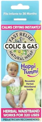 Happi Tummi Colic and Gas Relief for Babies and Infants- Heated Belly Wrap for Newborns - Aromatherapy Wrap for Upset Tummy and Constipation